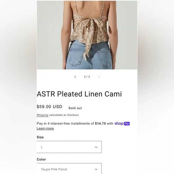 ASTR The Label Pleated Linen Cami Corset Top - Picture 4 of 10